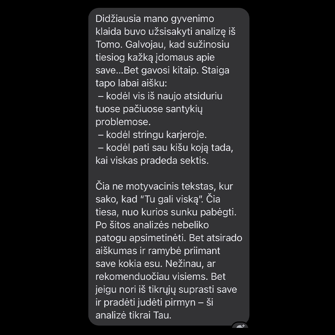 INDIVIDUALI CHARAKTERIO ANALIZĖ