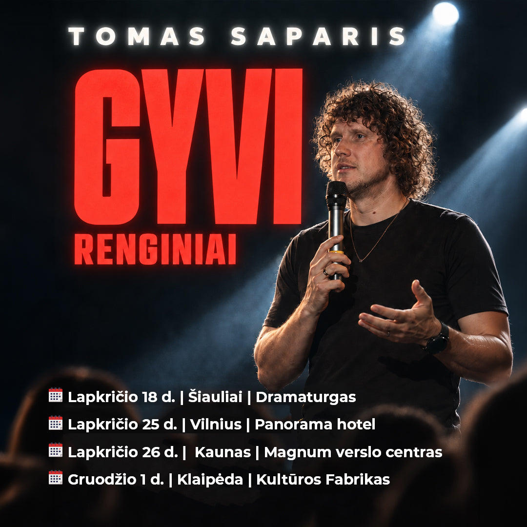 Gyvas renginys "Pasikalbam" su Tomu Sapariu PAPILDOMI RENGINIAI