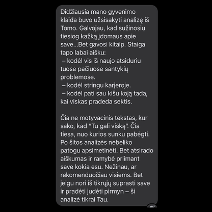 INDIVIDUALI CHARAKTERIO ANALIZĖ